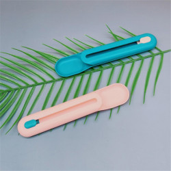 Pet Feeding Spoon Easy to Use Button Pushed Design Long Strip Plastic Cat Snacks Squeeze Feeder