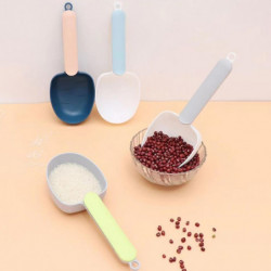2Pcs Pet Food Spoon Long Handle Dog Feeding Scoop with Sealed Bag Clip Comfortable Grip Cat Food Shovel Pet Supplies