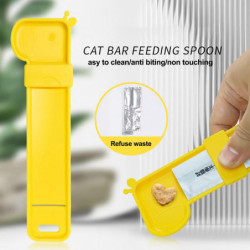 Cat Strip Feeder Giraffe-shaped Cat Feeding Scoop Multipurpose Portable Food Squeezer Spoon Pet Supplies