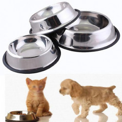 1 Pc Stainless Steel Durable Pet Dog Cat Feeding Food Non Slip Bowl Dish