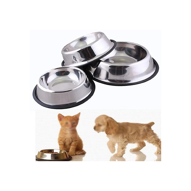 1 Pc Stainless Steel Durable Pet Dog Cat Feeding Food Non Slip Bowl Dish