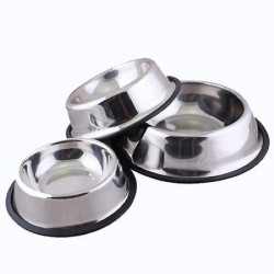 1 Pc Stainless Steel Durable Pet Dog Cat Feeding Food Non Slip Bowl Dish