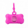 20 Rolls Pet Dog Plastic Clean Trash Waste Bags with Bone Shape Bag Dispenser Holder (Pink)