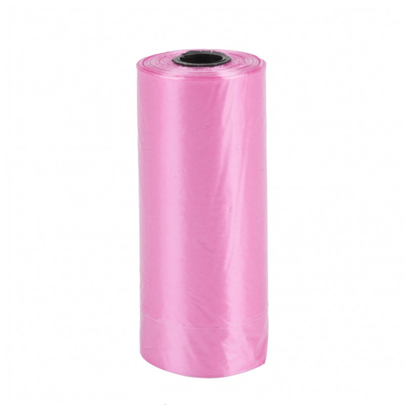 20 Rolls Pet Dog Plastic Clean Trash Waste Bags with Bone Shape Bag Dispenser Holder (Pink)