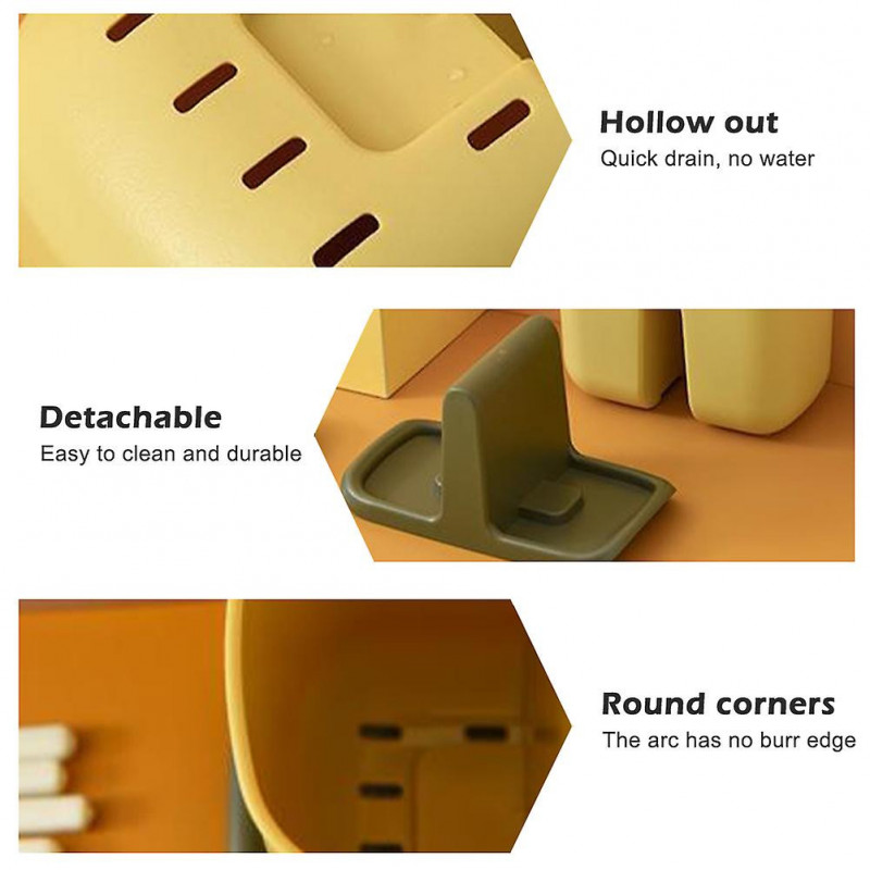 Cutlery Drainer Spoon Multi Functional Fork 2 Compartments Detachable Stylish