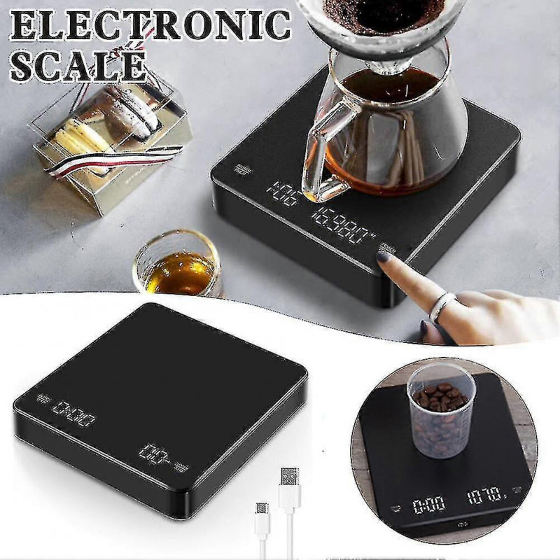 LED Display Electronic Scale for Coffee Rechargeable Reusable Measuring Spices Tea Beans_Sep