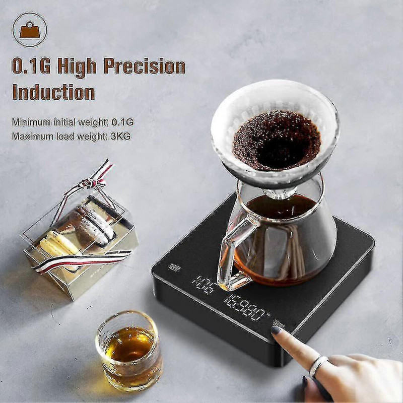 LED Display Electronic Scale for Coffee Rechargeable Reusable Measuring Spices Tea Beans_Sep