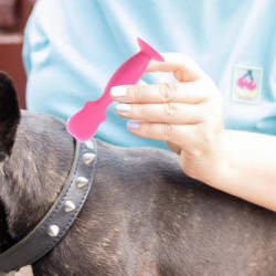 Silicone Dog Wrinkle Paste Applicator Flexible Tear Stain Paste Brush Applicator For Dog Puppy Pet Supplies Rosy