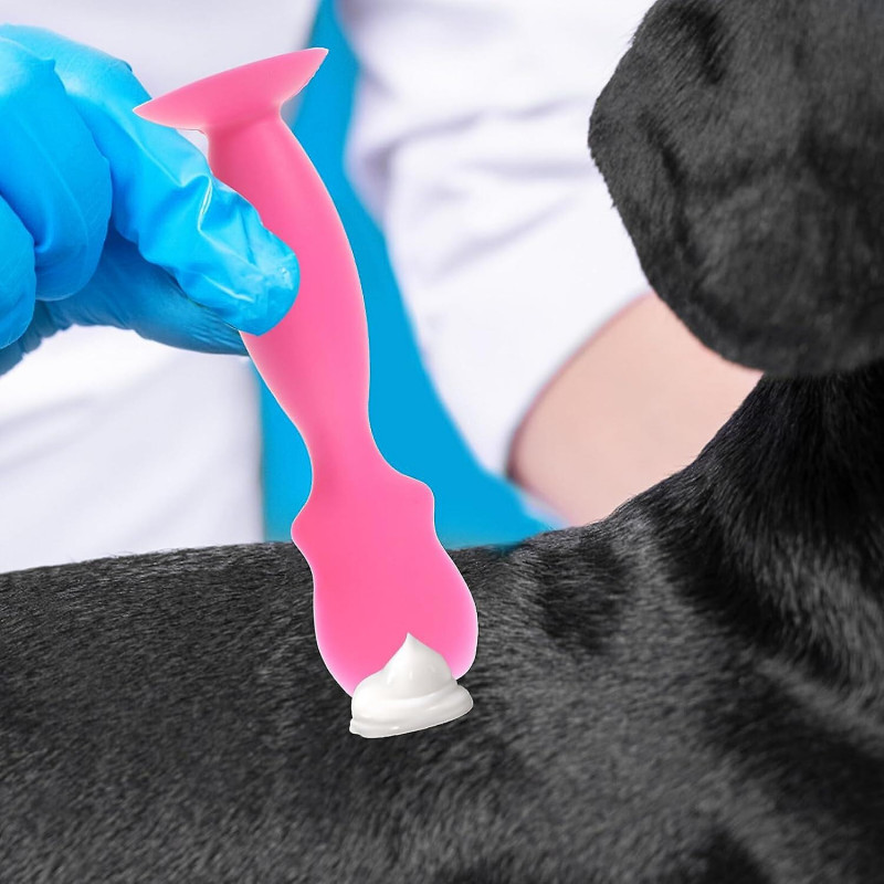 Silicone Dog Wrinkle Paste Applicator Flexible Tear Stain Paste Brush Applicator For Dog Puppy Pet Supplies Rosy