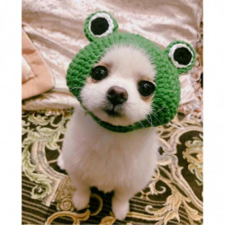 Cute Cartoon Frog Shape Kitten Cat Puppy Small Dog Hats Headwear Cosplay Cap Woolen Knitted Dress Up Hat for [...]
