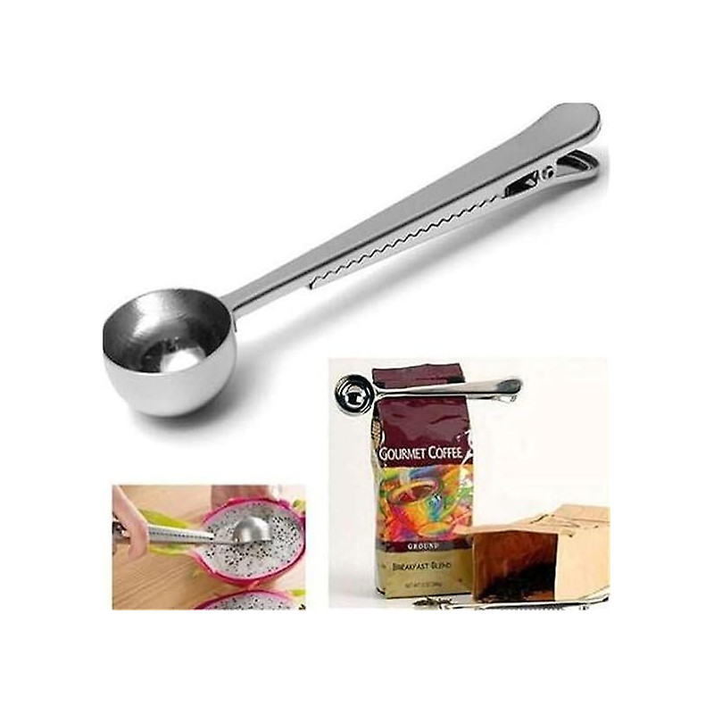 Coffee Scoop Clip Stainless Steel Tablespoon Coffee Spoon With Long Handle Multifunction Sealing Bag Clip For Tea [...]