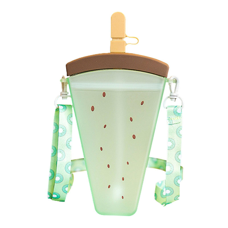 Cute Popsicle Water Cup Fruit Water Cup Portable Plastic Water Cup With Lanyard