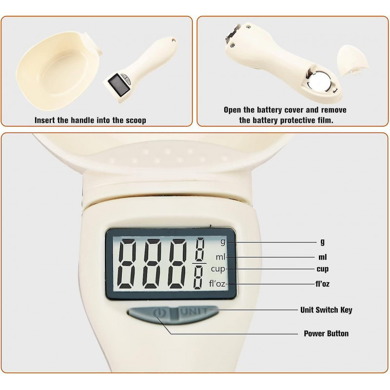 Pet Food Measuring Scoop Precise Dog Food Measuring Cup with LCD Display Digital Scale Spoon Detachable Cup [...]