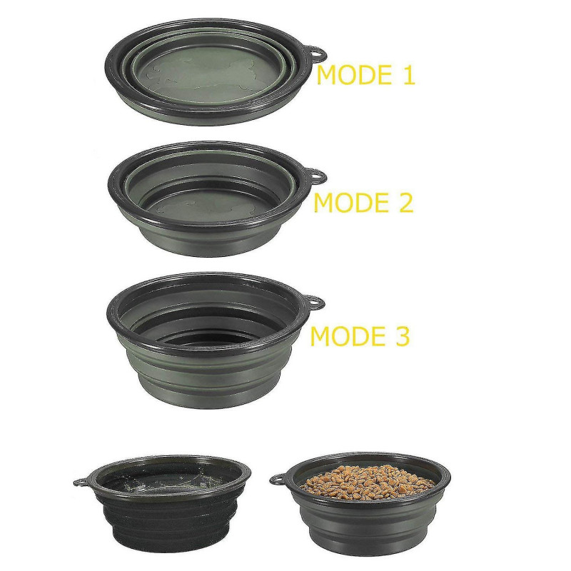2 Pcs Bols pliables pour chiens, tasse pliable pour animaux de compagnie Nourriture pour chat Alimentation à l’eau