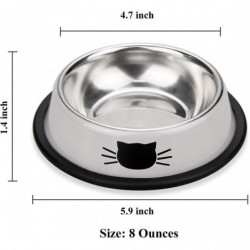 2pcs Stainless Steel Pet Cat Bowl Kitten Puppy with Painted Dish 2pcs Stainless Steel Pet Cat Bowl Kitten Puppy with Painted Dish
