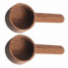 2Pcs Household Coffee Scoops Multi-function Wooden Scoops Convenient Coffee Spoons