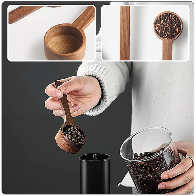 2Pcs Household Coffee Scoops Multi-function Wooden Scoops Convenient Coffee Spoons