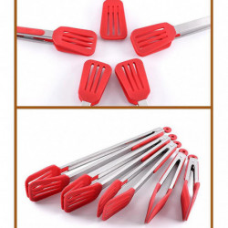 1PC Silicone Food Clips Anti-slip Handle Food Clamp Heat-resistant Grill Leakage Shovel Clip Sturdy Steak Pork [...]