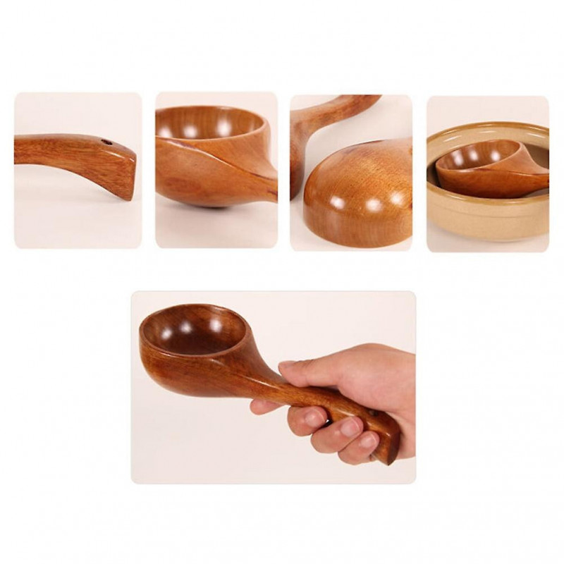 Wood Water Scoop Spoon, Multipurpose Rice Spoons, Kitchen Tablespoon Scoop for Home Cooking, Bath Salt, Flour