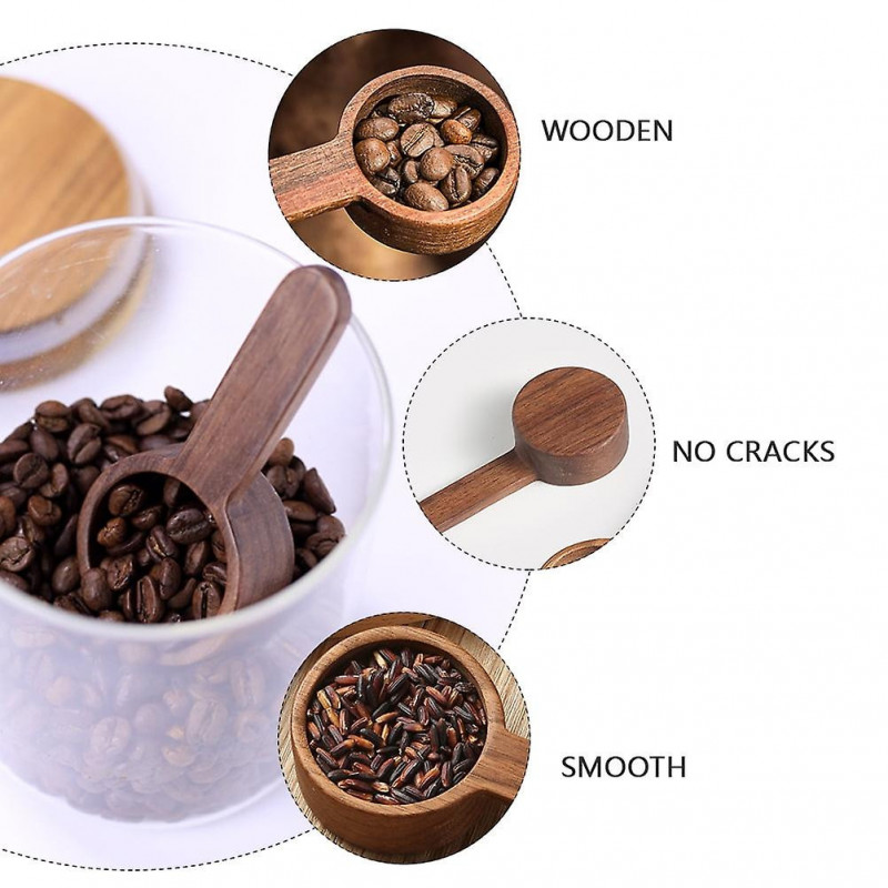 Coffee Spoon Measuring Scoop Small Wooden Scoops Spoons Walnut Black