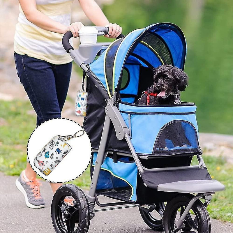 Dog Poop Bag Dispenser,pet Poop Bag Holder, Portable Pu Leather Dog Poop Bag Holder(white)