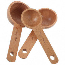 Wooden Spoon Measuring 3 Pcs Multi-function Tea Scoop Convenient Small Coffee Bit Honey Candy