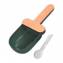 Cat Food Spoon Food Feeder Multi Use Long Handle With Clip Food Scooper Orange Green