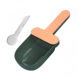 Cat Food Spoon Food Feeder Multi Use Long Handle With Clip Food Scooper Orange Green