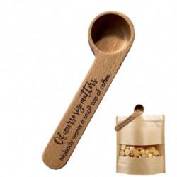Coffee Measuring Scoop 2-In-1 Wood Engraved Coffee Scoop and Bag Clip Coffee Spoon 3 Coffee Measuring Scoop 2-In-1 Wood Engraved Coffee Scoop and Bag Clip Coffee Spoon 3