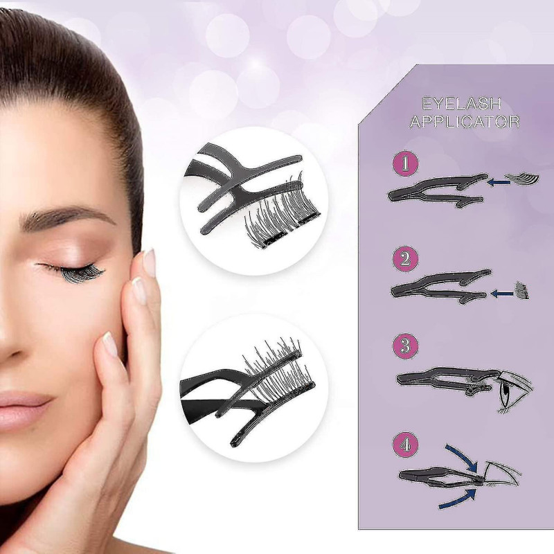 Deux cils magnétiques, aimant ultra mince de 0,2 mm, poids léger facile à porter, meilleurs cils réutilisables 3D