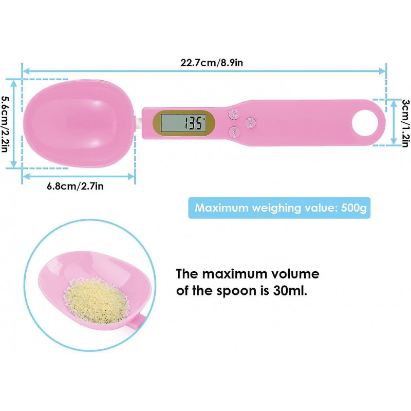 Electronic Measuring Spoon Scale,500g/0.1g Portable Digital Kitchen Scale Lcd Display Measuring Spoon For [...]