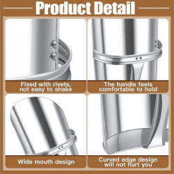 2 Pcs Métal Alimentation Grain Pelle pour le bétail 2 Tailles Heavy Duty Empilable Cheval Alimentation Pelle avec [...]