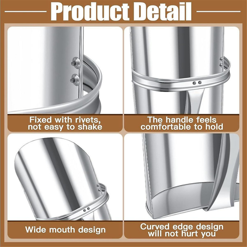 2 Pcs Métal Alimentation Grain Pelle pour le bétail 2 Tailles Heavy Duty Empilable Cheval Alimentation Pelle avec [...]