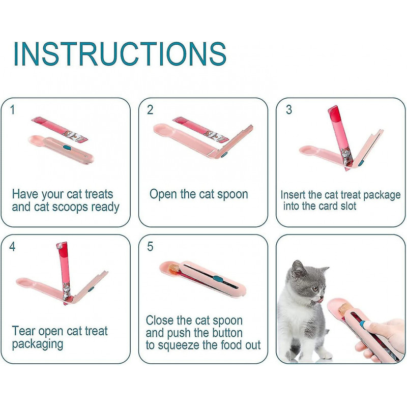 Cat Wet Treats Dispense Spoon, Treat Squeeze Spoon, Feeding Wate Supplies Wet Cat Food Storage Pet Food Spoon