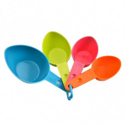 1 Set Measuring Spoons Easy to Clean Stackable Plastic Baking Cooking Weighing Scoops Cups for