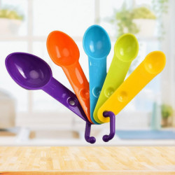1 Set Measuring Spoons Easy to Clean Stackable Plastic Baking Cooking Weighing Scoops Cups for 1 Set Measuring Spoons Easy to Clean Stackable Plastic Baking Cooking Weighing Scoops Cups for