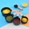 4Pcs Measuring Spoon Clear Scale Ring Buckle Comfortable Grip Plastic Food Measuring Scoop Set