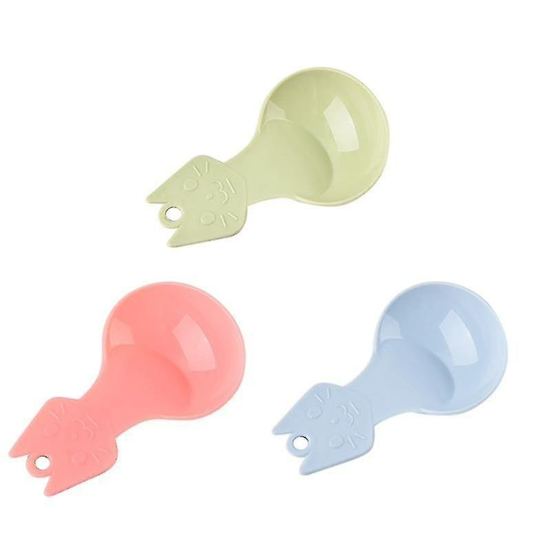 Green 3 Non slip Large Capacity Feeding Shovel & Plastic Food Spoon For Pet Dog Cat