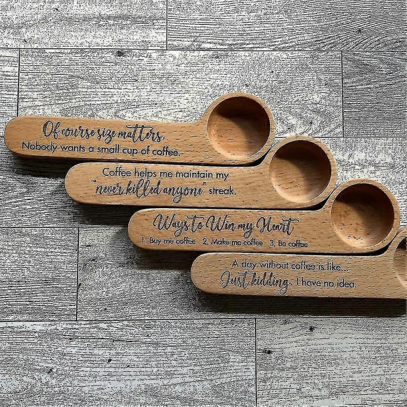 Engraved Coffee Scoop, Unique Bag Clip For Coffee Lovers, Funny Wooden Coffee Scoop And Bag Clip, Coffee Measuring [...]