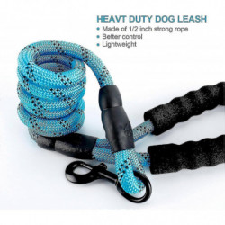 Reflective Dog Leash with Padded Handle, Includes Waste Bags Dispenser - 1.5m Cord for All S