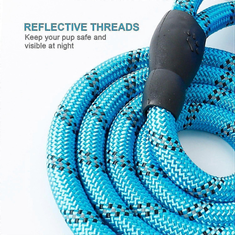 Reflective Dog Leash with Padded Handle, Includes Waste Bags Dispenser - 1.5m Cord for All S