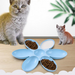 Creative Cat Food Utensils Petal Multi-cell Kitten Bowl PP Pet Feeder Supply