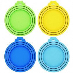 4 Packs de boîtes de nourriture pour animaux de compagnie couvercles de boîtes en silicone universelles - One Size [...]
