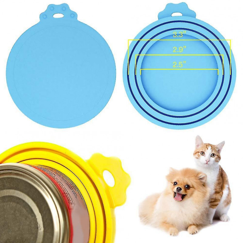 4 Packs de boîtes de nourriture pour animaux de compagnie couvercles de boîtes en silicone universelles - One Size [...]