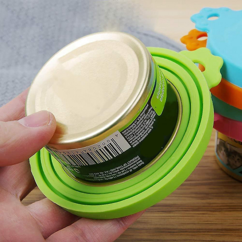 4 Packs de boîtes de nourriture pour animaux de compagnie couvercles de boîtes en silicone universelles - One Size [...]