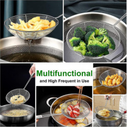 Set Of 3 Asian Strainer Ladle Stainless Steel Wire Skimmer Spoon With Handle For Kitchen Frying Food, Pasta, [...]