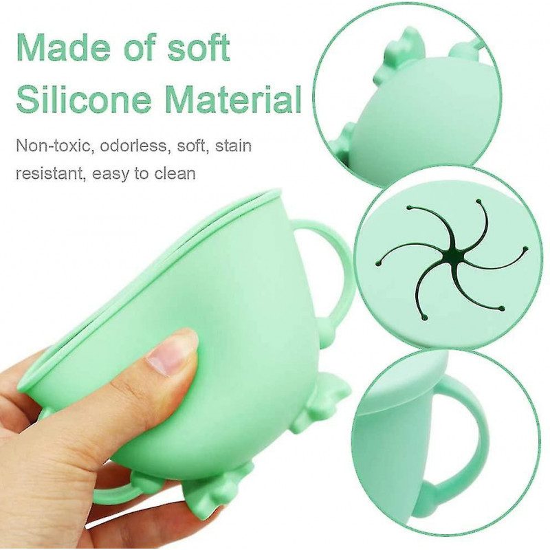 Snack Cup, Child Silicone Snack Cup, Child Learning Feeding Food Bowl