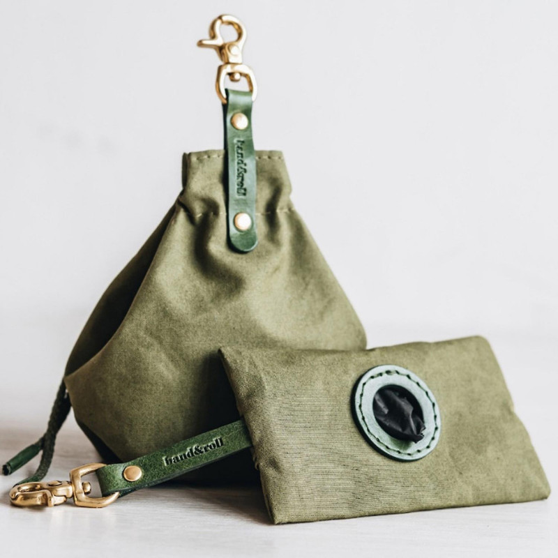 Dog Snack Bag Drawstring Design Fine Stitching Strong Loading Storage Canvas Dog Walking Pet Feeding