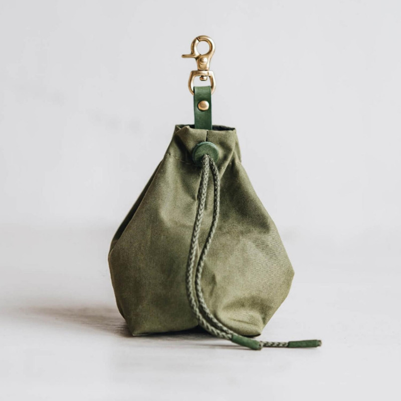 Dog Snack Bag Drawstring Design Fine Stitching Strong Loading Storage Canvas Dog Walking Pet Feeding