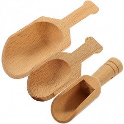 3pcs Household Tea Spoons Multi-function Bath Salt Scoops Convenient Fertilizer Wooden Scoops